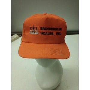 Vintage Brechbuhler Scales Inc. Hat Cap Orange SnapBack Made In USA